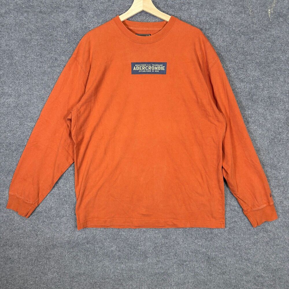 Abercrombie & Fitch Men's Long Sleeve T Shirt Size XL Grunge Vintage Graphic Y2K